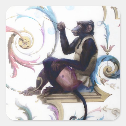Monkey Bgloebels Vierkante Sticker (Voorkant)