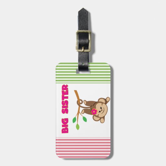 Monkey Big Sister Bagagelabel (Voorkant verticaal)