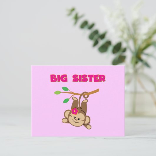 Monkey Big Sister Briefkaart (Staand voorkant)