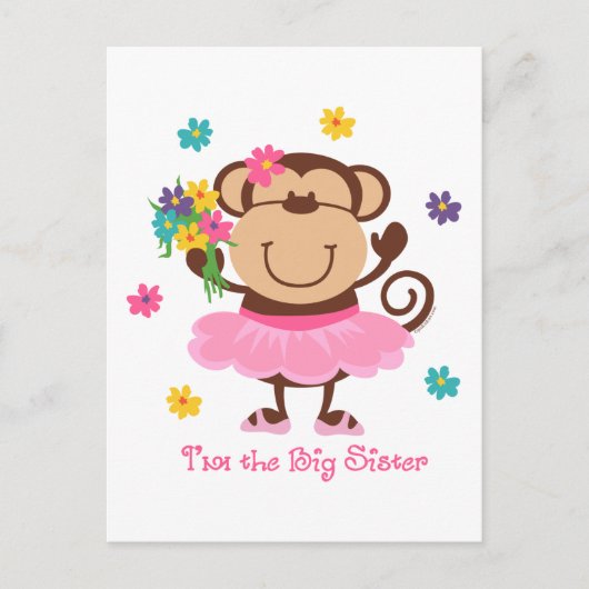 Monkey Big Sister Briefkaart (Voorkant)