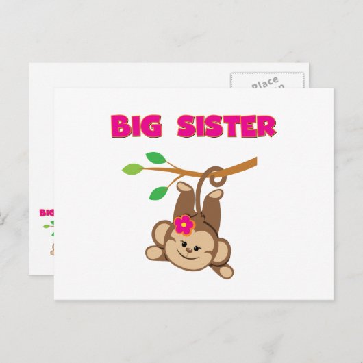 Monkey Big Sister Briefkaart (Voorkant / Achterkant)