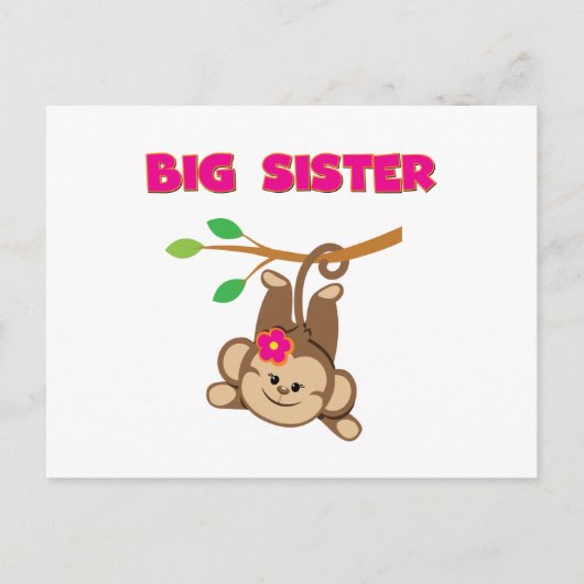 Monkey Big Sister Briefkaart (Voorkant)