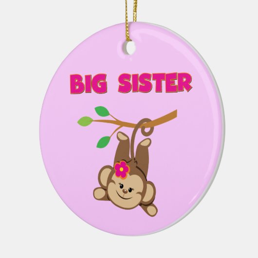 Monkey Big Sister Keramisch Ornament (Links)