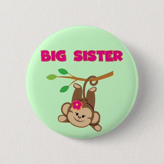 Monkey Big Sister Ronde Button 5,7 Cm (Voorkant)