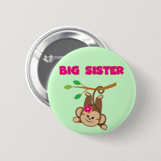 Monkey Big Sister Ronde Button 5,7 Cm (Voorkant /achterkant)