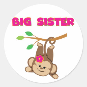Monkey Big Sister Ronde Sticker