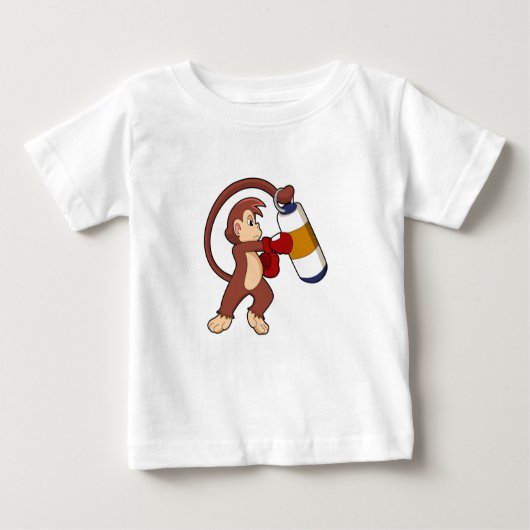 Monkey bij Boxing met Punch bag (Voorkant)