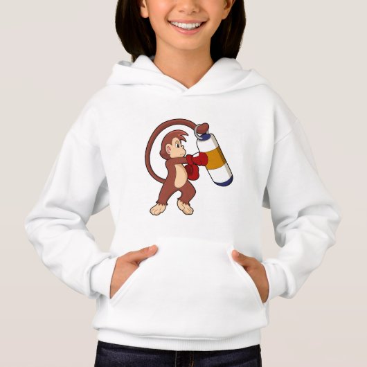 Monkey bij Boxing met Punch bag (Voorkant)