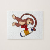 Monkey bij Boxing met Punch bag Legpuzzel (Horizontaal)