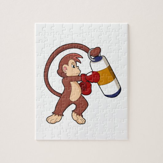 Monkey bij Boxing met Punch bag Legpuzzel (Verticaal)