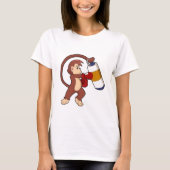 Monkey bij Boxing met Punch bag T-shirt (Voorkant)