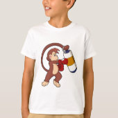 Monkey bij Boxing met Punch bag T-shirt (Voorkant)