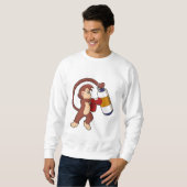 Monkey bij Boxing met Punch bag Trui (Voorkant volledig)