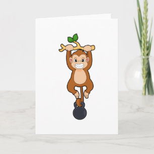 Monkey bij Sterke training met Dumbbell Kaart