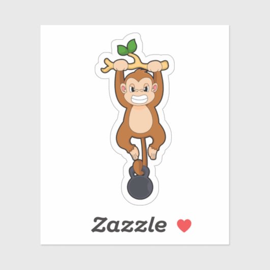 Monkey bij Sterke training met Dumbbell Sticker (Vel)