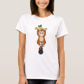 Monkey bij Sterke training met Dumbbell T-shirt (Voorkant)