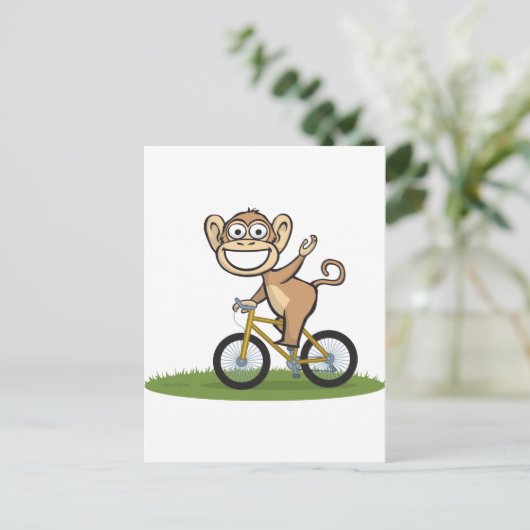 Monkey Biker Briefkaart (Staand voorkant)