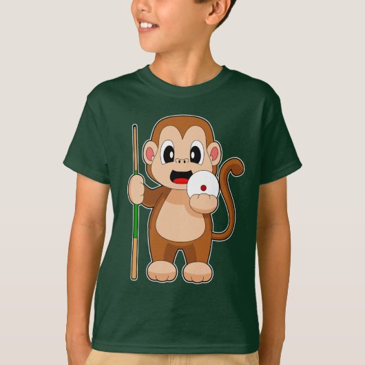 Monkey biljartwachtrij t-shirt (Voorkant)