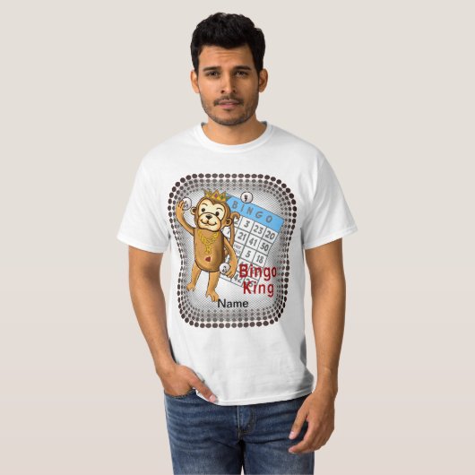 Monkey Bingo King t-shirt (Voorkant volledig)