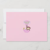Monkey Birdie Umbrella Baby shower Invitation Kaart (Achterkant)