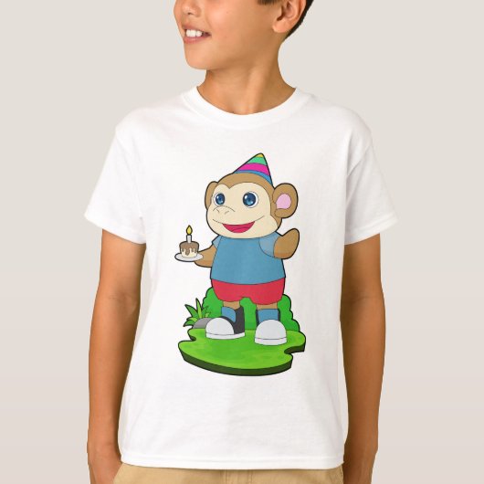 Monkey Birthday Cake T-shirt (Voorkant)