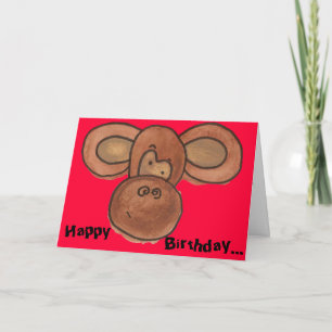Monkey Birthday Card Kaart