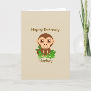 Monkey Birthday Card Kaart