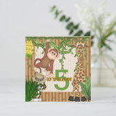 MONKEY Birthday Invitation Sjabloon Kaart (Staand voorkant)