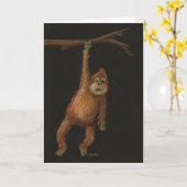 Monkey Birthday Kaart (Gele Bloem)