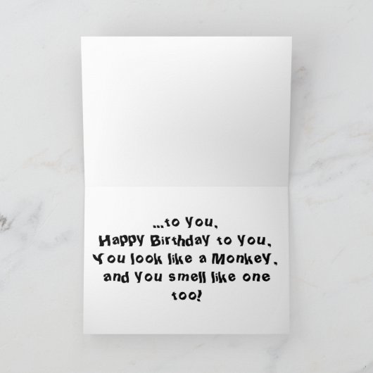 Monkey Birthday Kaart (Binnen)