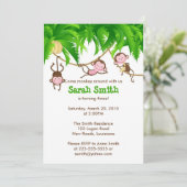 Monkey Birthday Kaart (Staand voorkant)