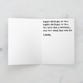 Monkey Birthday Kaart (Binnen)