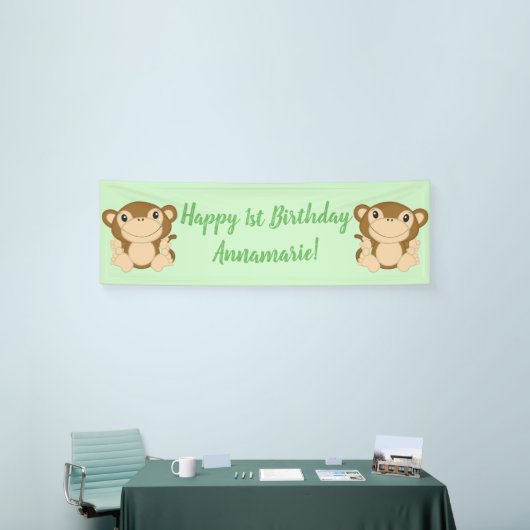 Monkey Birthday Party Green Spandoek (Beurs)