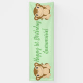 Monkey Birthday Party Green Spandoek (Verticaal)