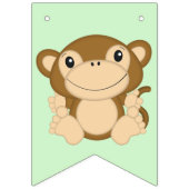 Monkey Birthday Party Green Vlaggetjes (Eerste vlag)