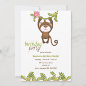 Monkey Birthday Party Invitation Kaart (Voorkant)