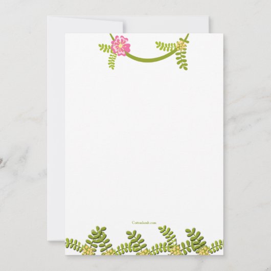 Monkey Birthday Party Invitation Kaart (Achterkant)