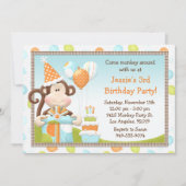 Monkey Birthday Party Invitation Kaart (Voorkant)