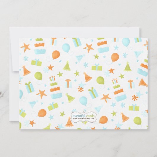 Monkey Birthday Party Invitation Kaart (Achterkant)