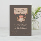 Monkey Birthday Party Kaart (Staand voorkant)