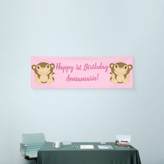 Monkey Birthday Party Spandoek (Beurs)