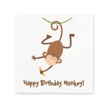Monkey Birthday servetten