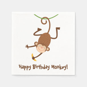 Monkey Birthday servetten