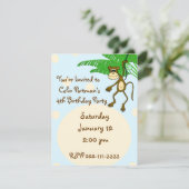 Monkey Birthday Uitnodiging (Staand voorkant)