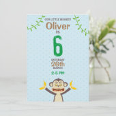 Monkey Birthday Uitnodiging (Staand voorkant)