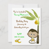 Monkey Birthday Uitnodiging (Voorkant)