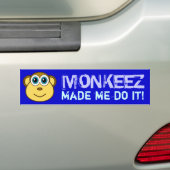 Monkey Bizness Face Design Bumpersticker (Op auto)