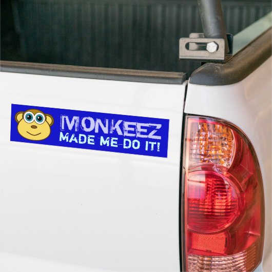 Monkey Bizness Face Design Bumpersticker (Op Truck)