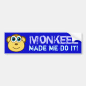 Monkey Bizness Face Design Bumpersticker (Voorkant)