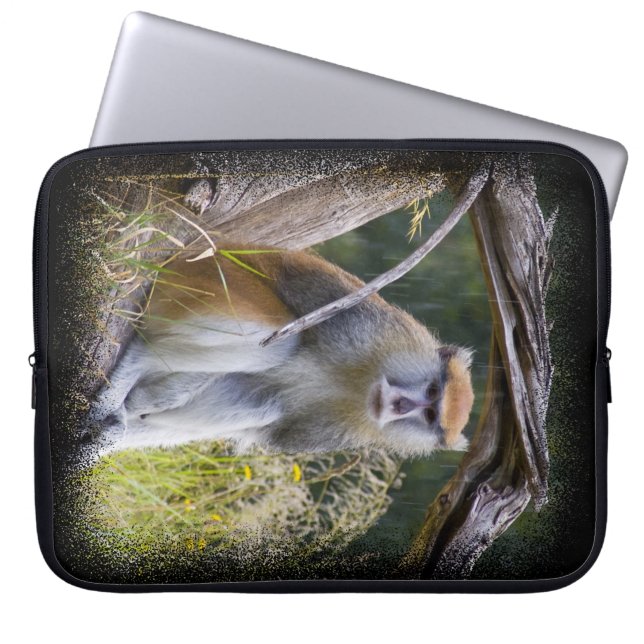 Monkey Black Edge Laptop Sleeve (Voorkant)